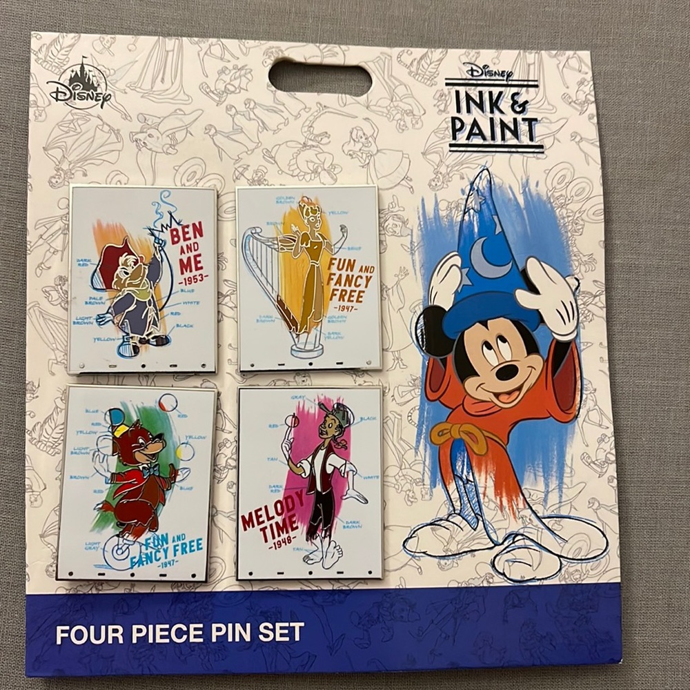 Disney ink and paint four piece pin set